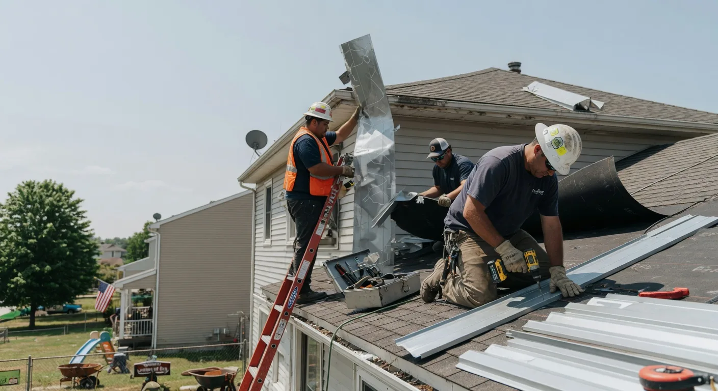 Storm Damage Metal Roof Repair in Adamsville, PA